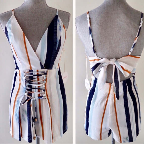 Last One! MIA -Stunning Vibrant Tie-up Romper - Picture 7 of 7